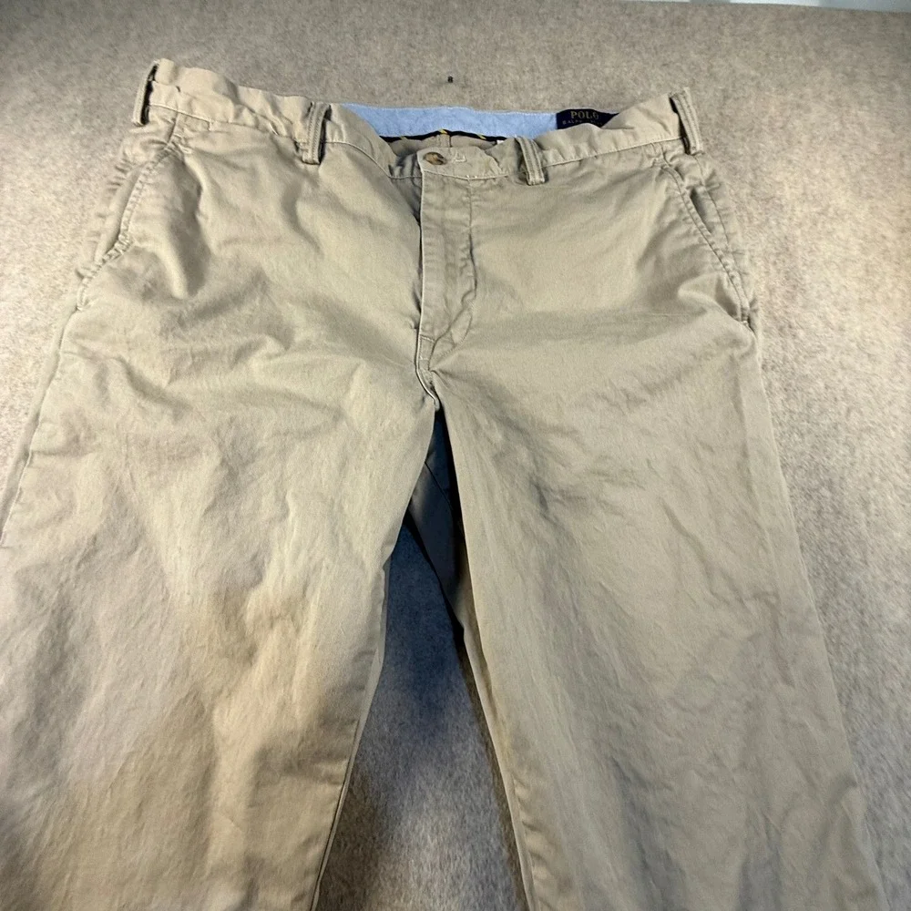 Polo Ralph Lauren Mens 38x30 Stretch Straight Fit Khaki Chino Pants Tan